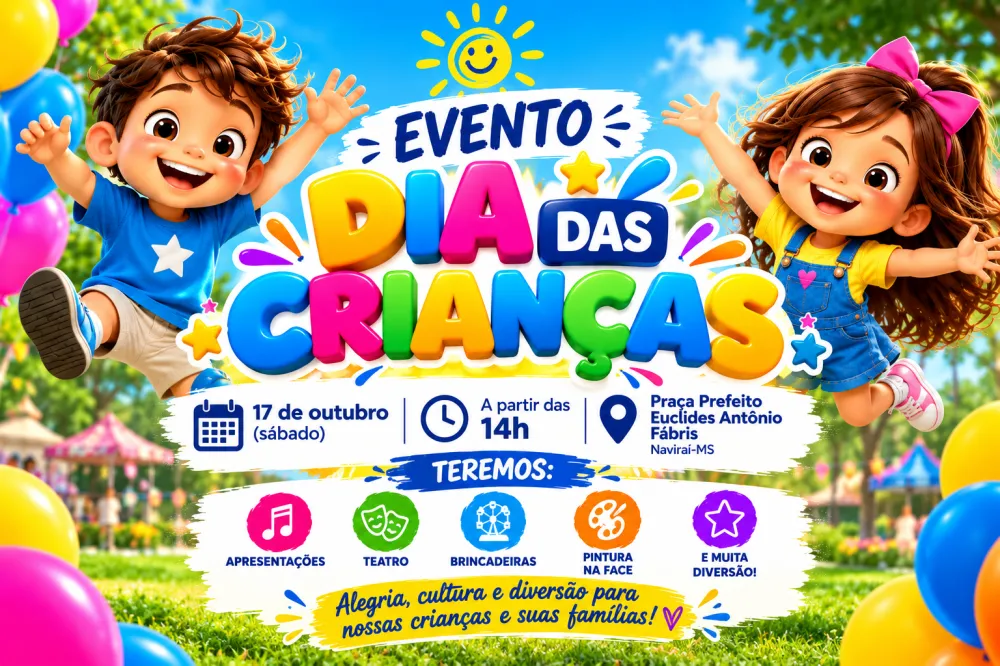 Festa do Dia das Crianças acontece neste sábado em Naviraí 