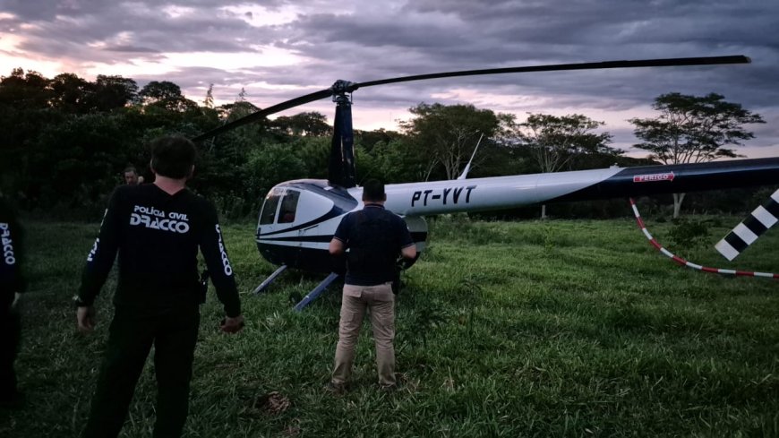 Operação conjunta apreende na fronteira helicóptero roubado no Paraná