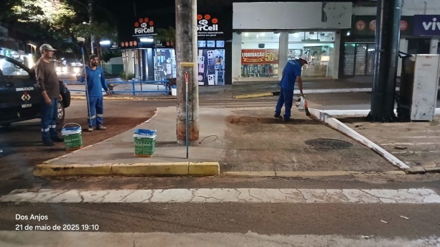 Sinalização das vias públicas reforça a segurança no trânsito de Naviraí